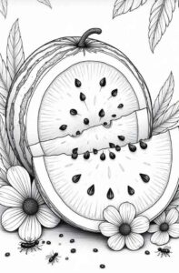 Desenho de Melancia Desenho Colorir Imprimir 14