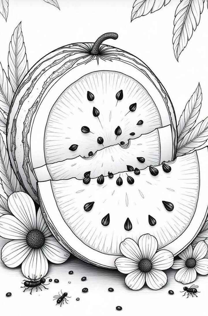 Desenho de Melancia Desenho Colorir Imprimir 14