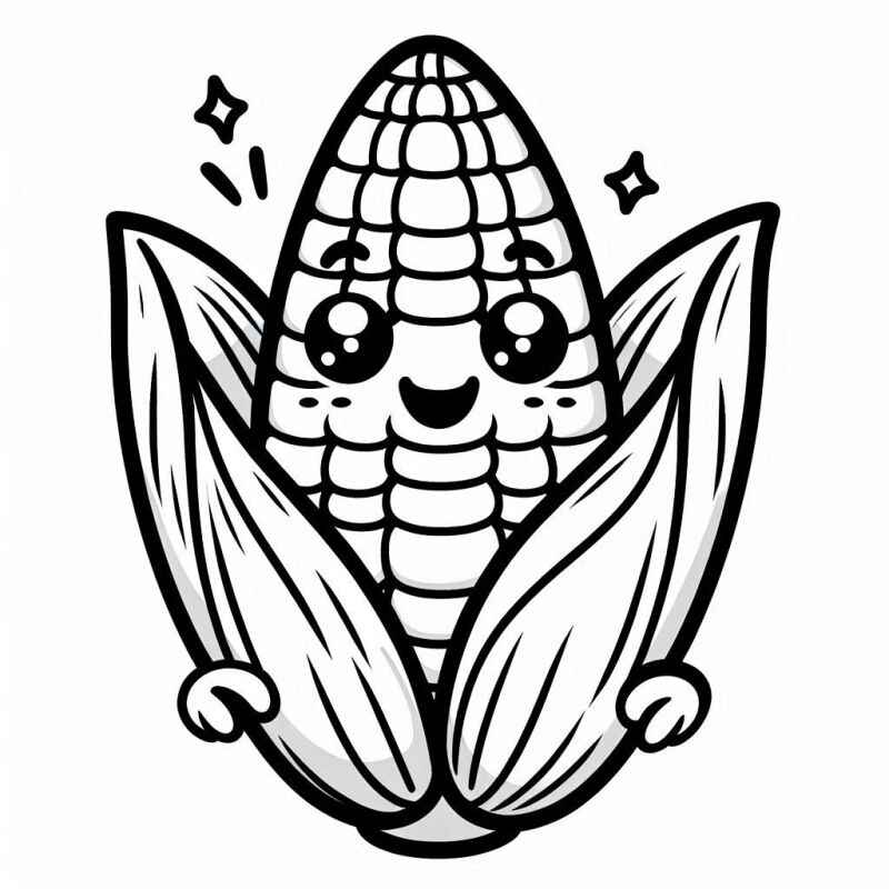 Desenho de Milho Desenho Colorir Imprimir 18