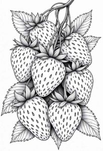 Desenho de Morango Desenho Colorir Imprimir 03