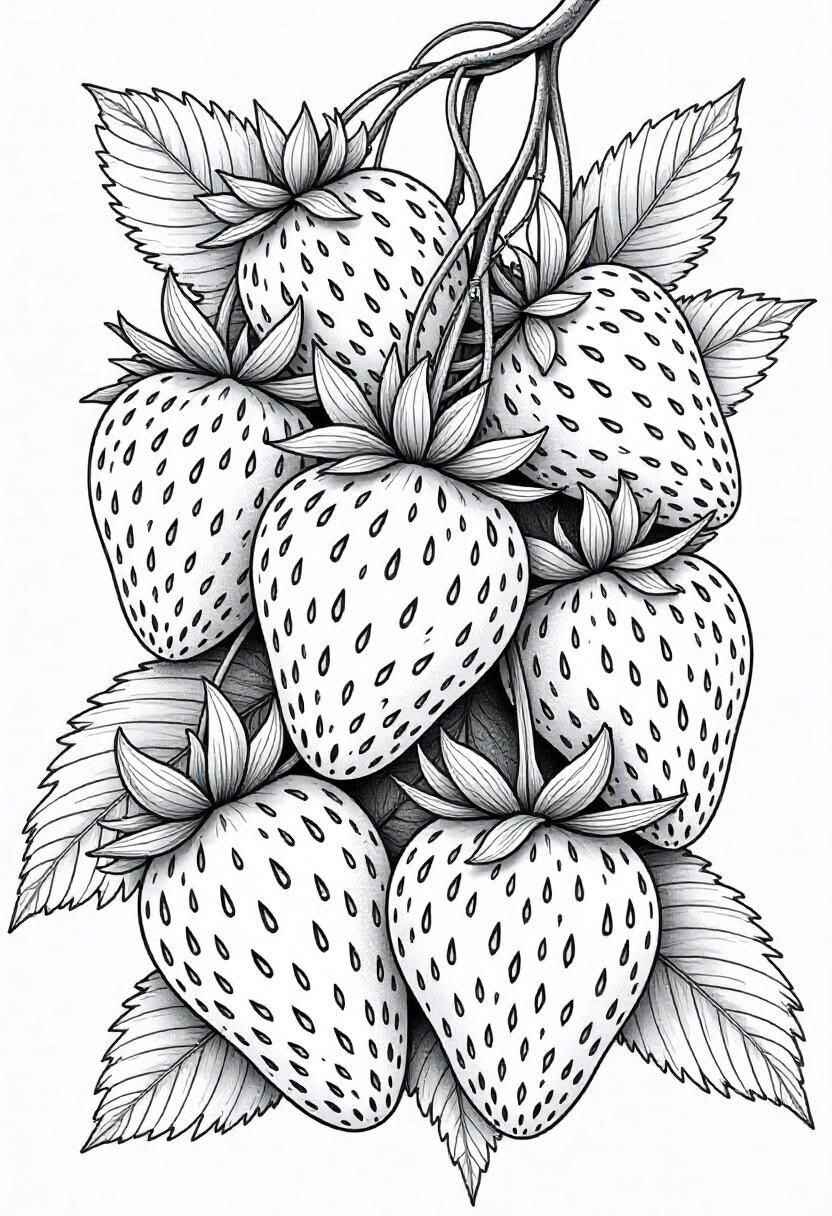 Desenho de Morango Desenho Colorir Imprimir 03