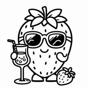 Desenho de Morango Desenho Colorir Imprimir 04