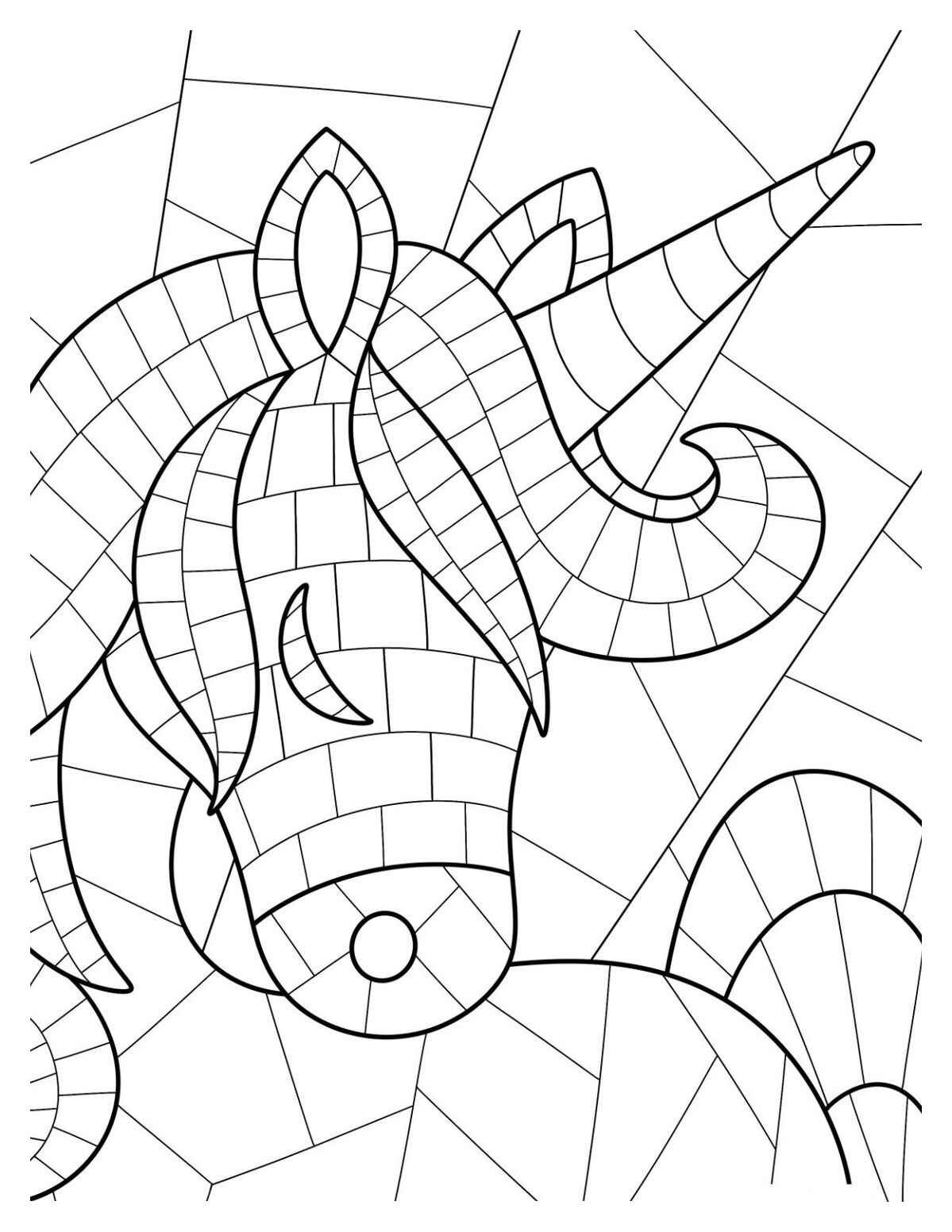 Desenho de Mosaico Desenho Colorir Imprimir 01