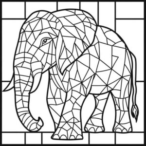 Desenho de Mosaico Desenho Colorir Imprimir 25