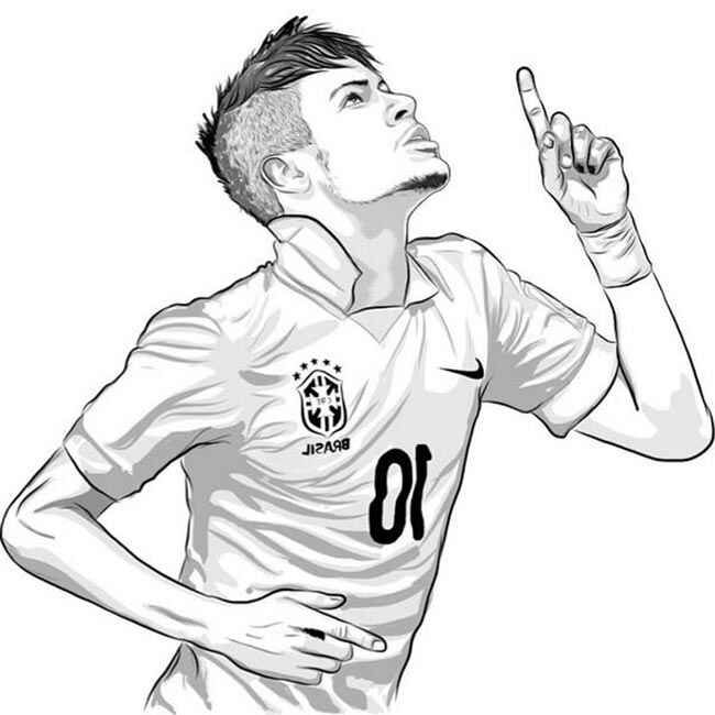 Desenho de Neymar Desenho Colorir Imprimir 01