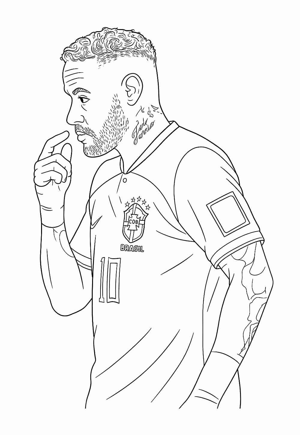 Desenho de Neymar Desenho Colorir Imprimir 03