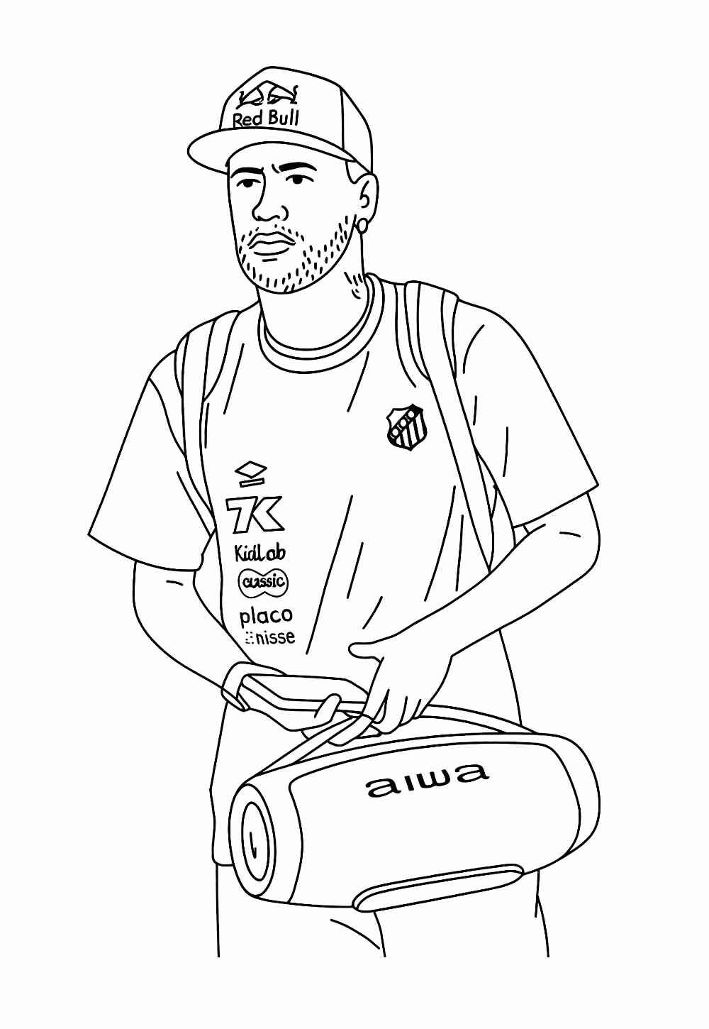 Desenho de Neymar Desenho Colorir Imprimir 05