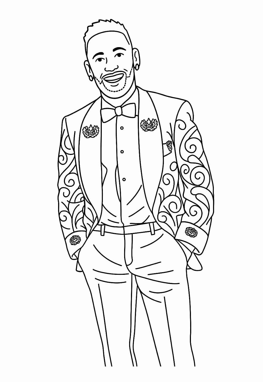 Desenho de Neymar Desenho Colorir Imprimir 07