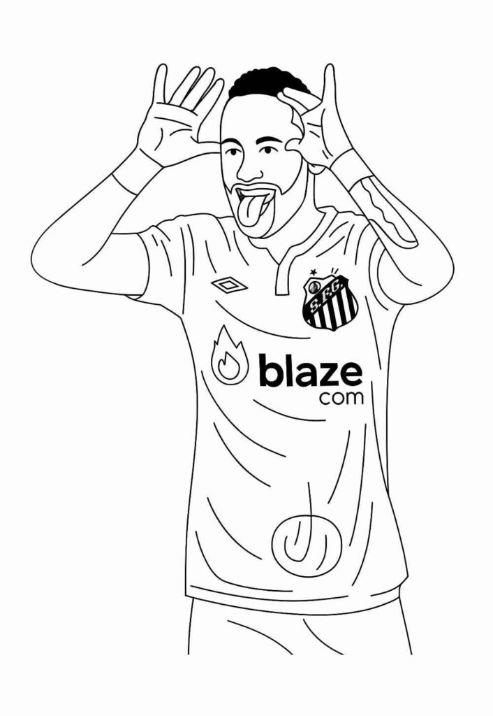 Desenhos do Neymar para Imprimir e Colorir