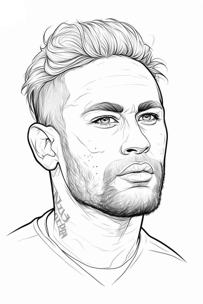 Desenho de Neymar Desenho Colorir Imprimir 18
