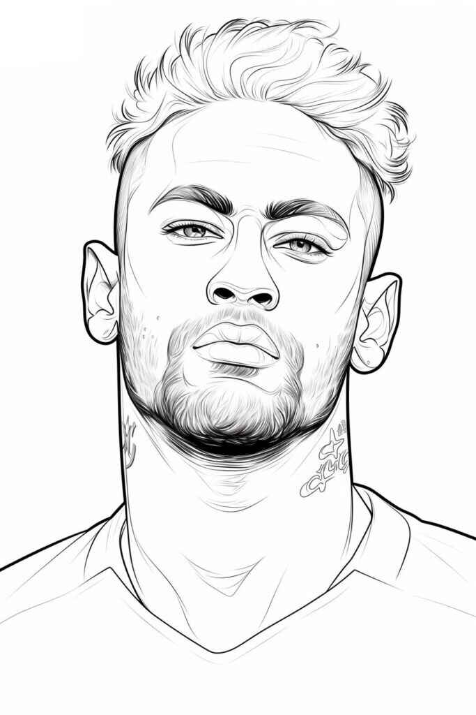 Desenho de Neymar Desenho Colorir Imprimir 22