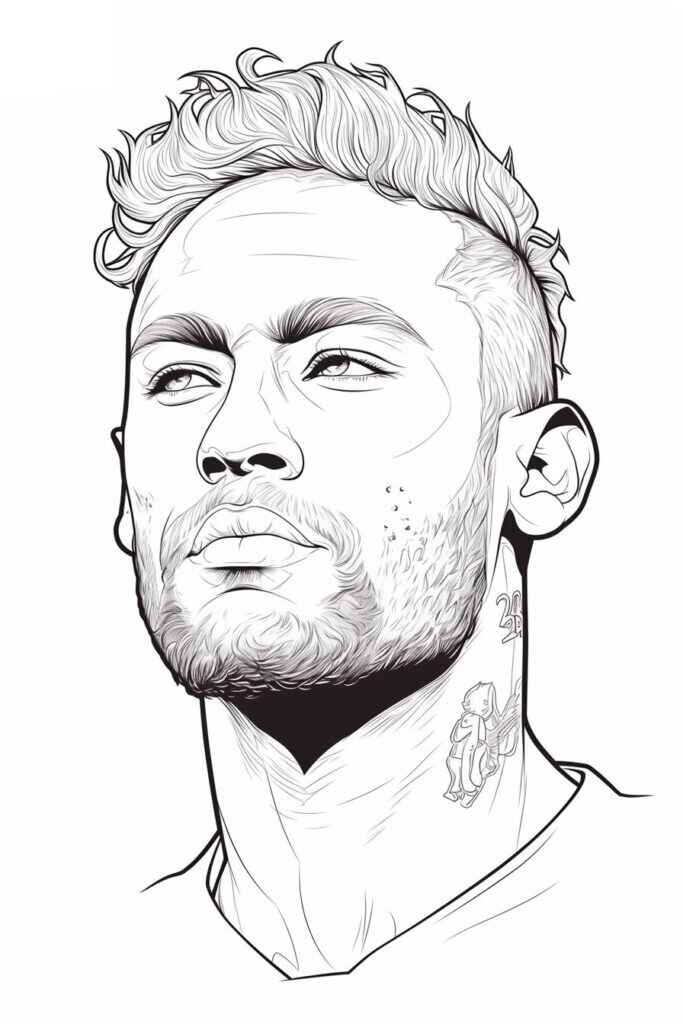 Desenho de Neymar Desenho Colorir Imprimir 24