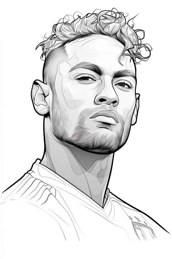 Desenho de Neymar Desenho Colorir Imprimir 26