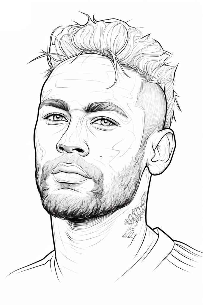 Desenho de Neymar Desenho Colorir Imprimir 27