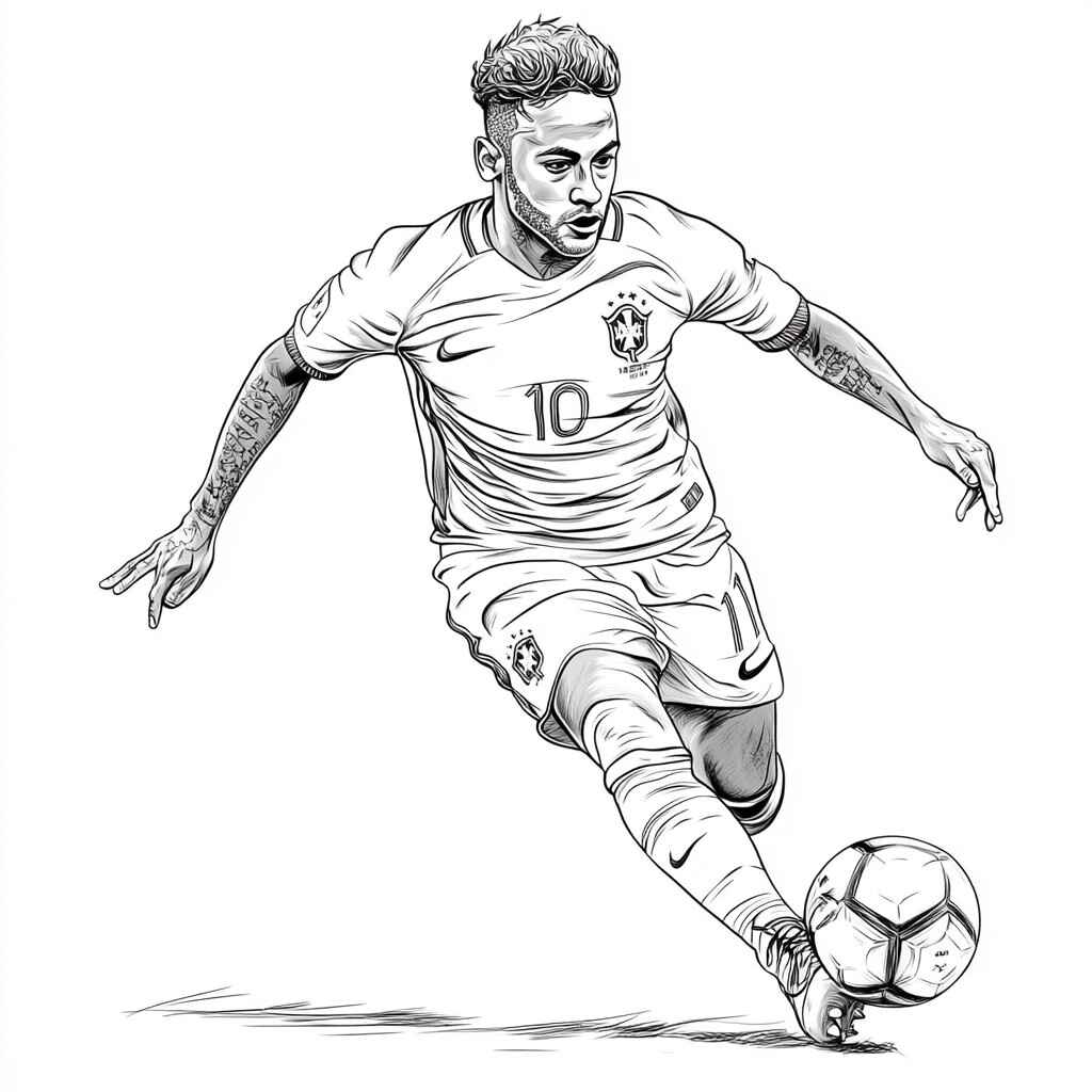 Desenho de Neymar Desenho Colorir Imprimir 30