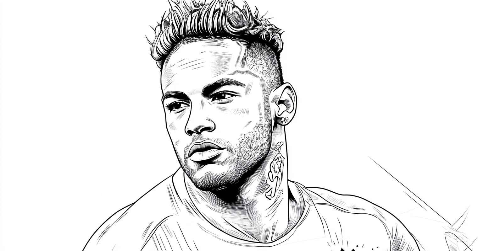 Desenho de Neymar Desenho Colorir Imprimir 32