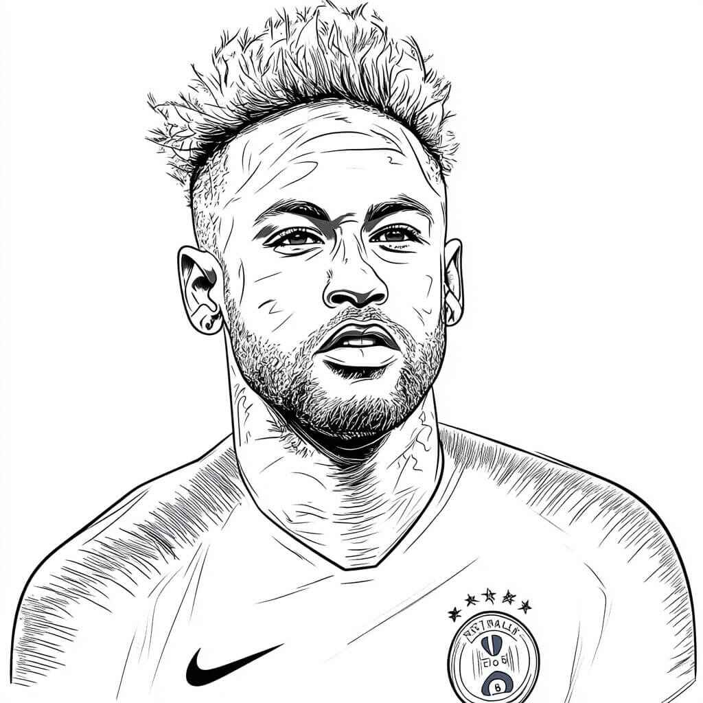 Desenho de Neymar Desenho Colorir Imprimir 35