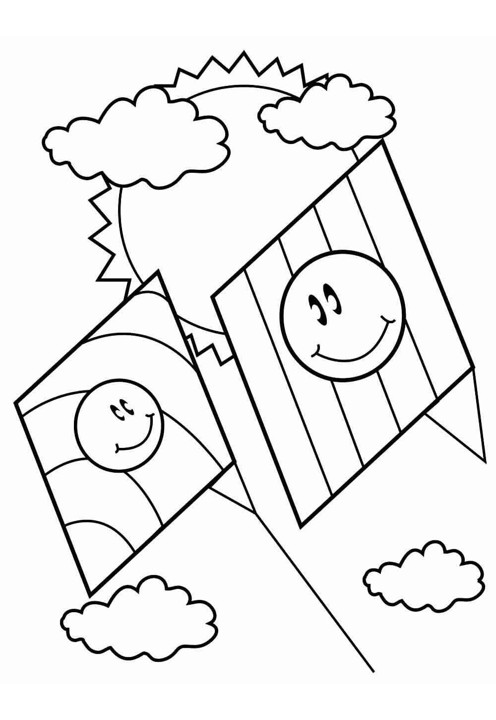 Desenho de Pipa Desenho Colorir Imprimir 03