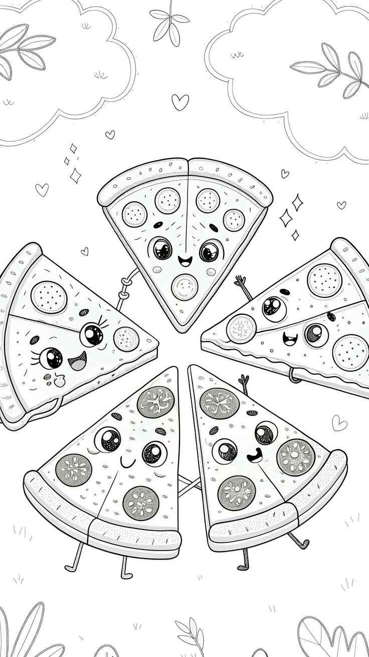Desenho de Pizza Desenho Colorir Imprimir 03