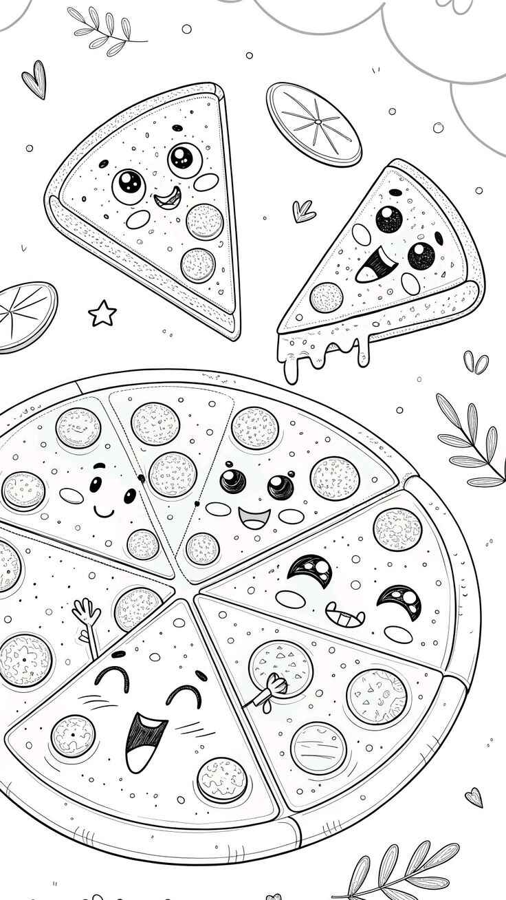 Desenho de Pizza Desenho Colorir Imprimir 04