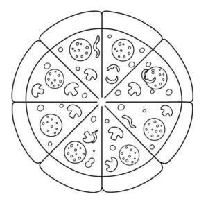 Desenho de Pizza Desenho Colorir Imprimir 06