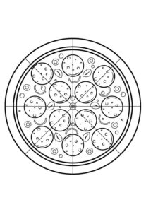 Desenho de Pizza Desenho Colorir Imprimir 09