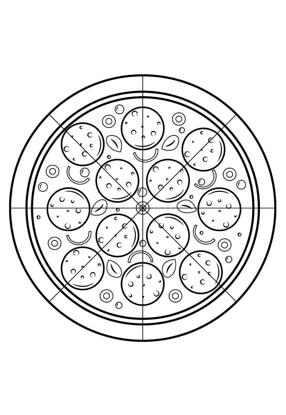 Desenho de Pizza Desenho Colorir Imprimir 09