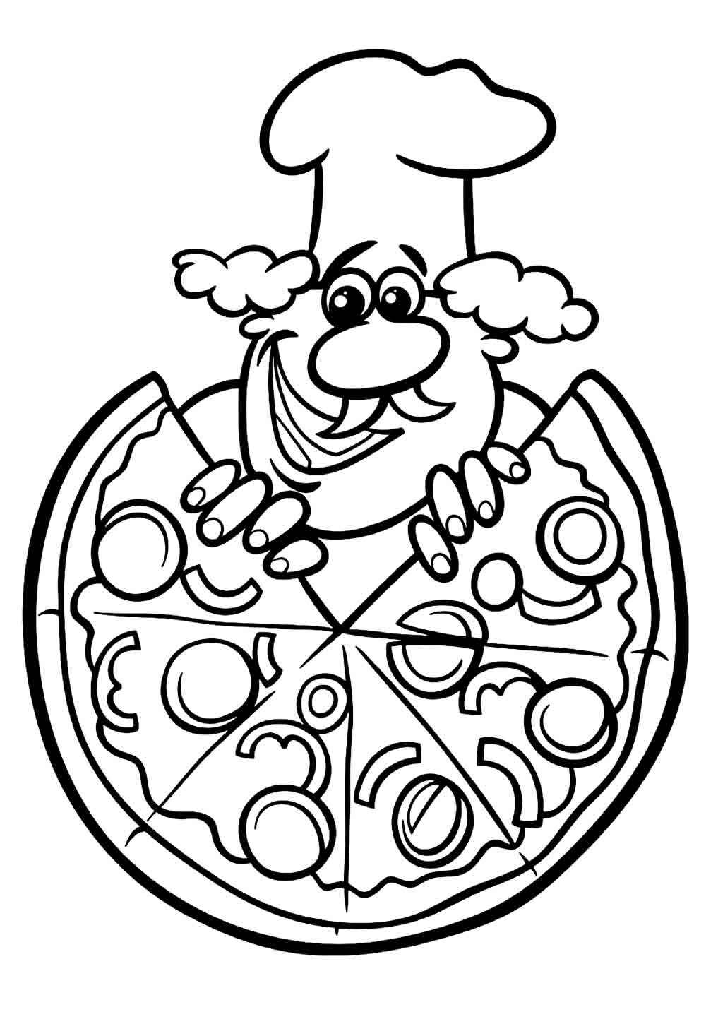 Desenho de Pizza Desenho Colorir Imprimir 26