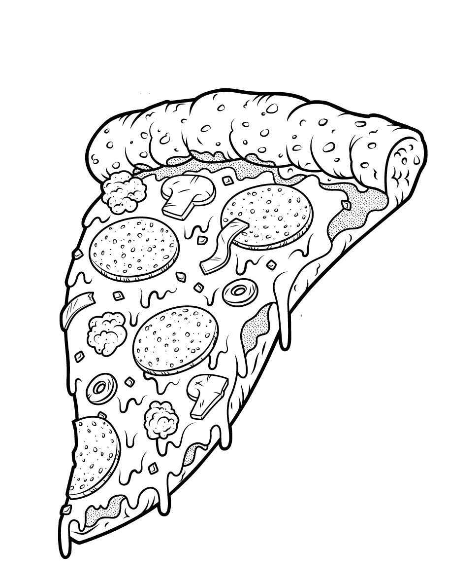 Desenho de Pizza Desenho Colorir Imprimir 27