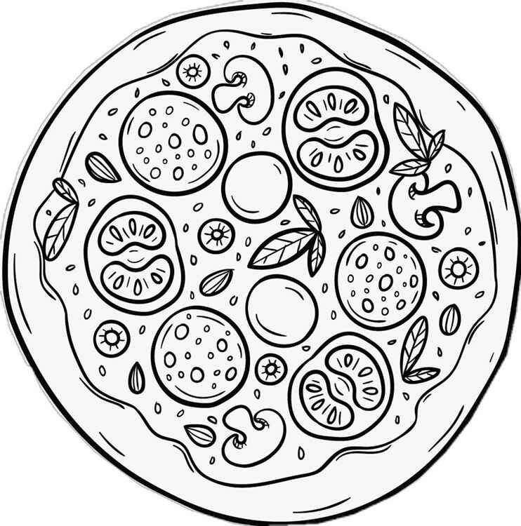 Desenho de Pizza Desenho Colorir Imprimir 28