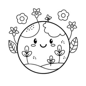 Desenho de Planeta Terra Desenho Colorir Imprimir 01