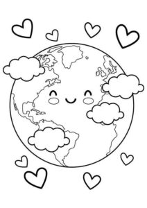 Desenho de Planeta Terra Desenho Colorir Imprimir 02