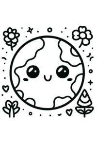 Desenho de Planeta Terra Desenho Colorir Imprimir 04