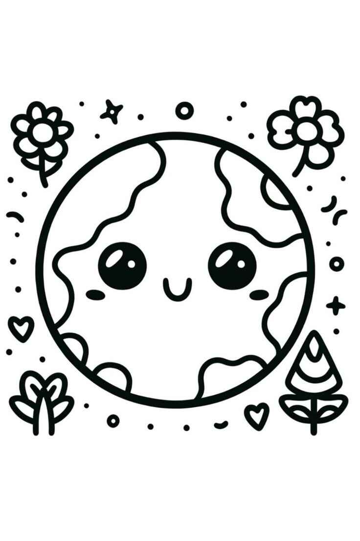 Desenho de Planeta Terra Desenho Colorir Imprimir 04