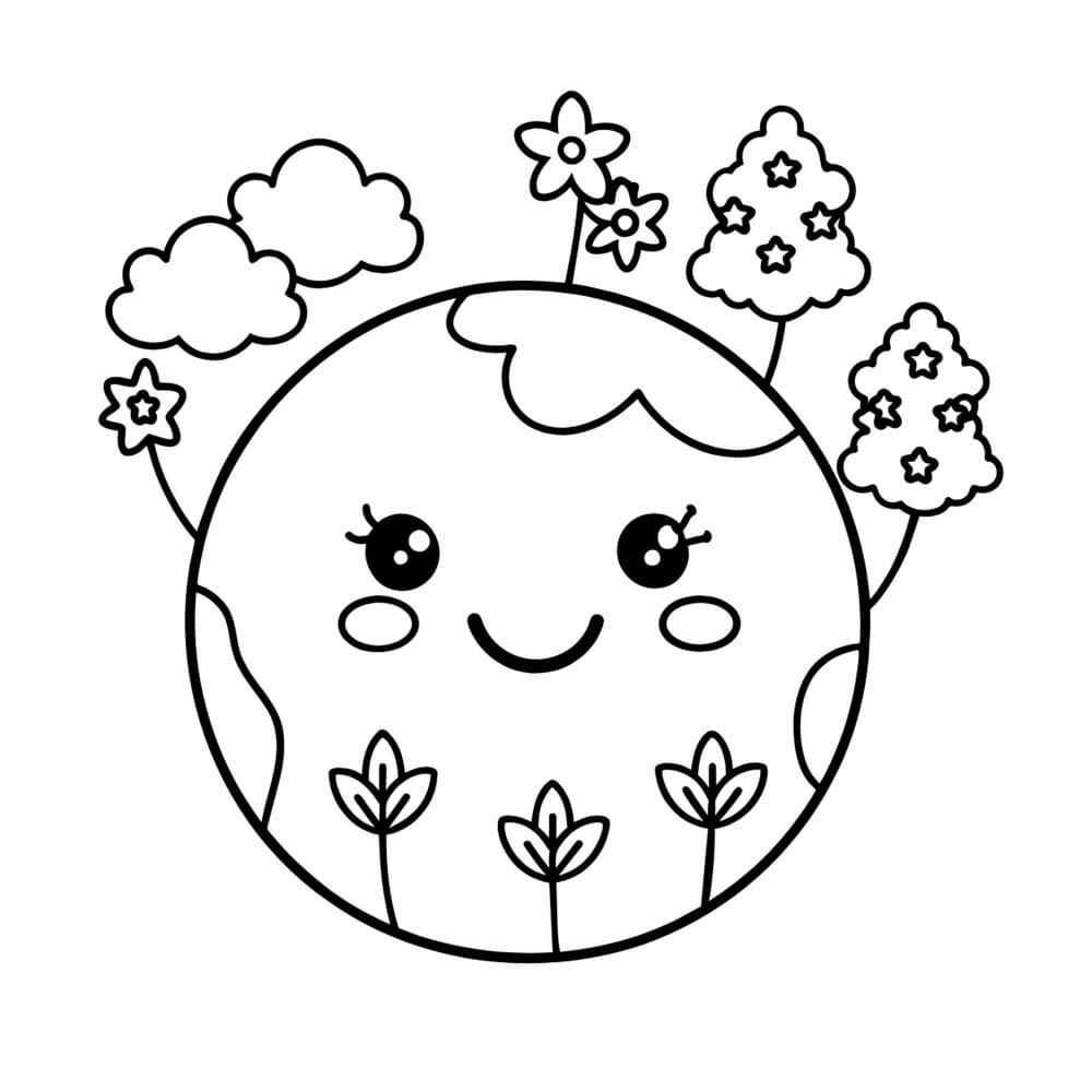 Desenho de Planeta Terra Desenho Colorir Imprimir 14