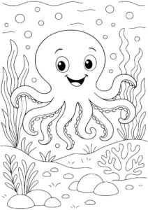 Desenho de Polvo Desenho Colorir Imprimir 02