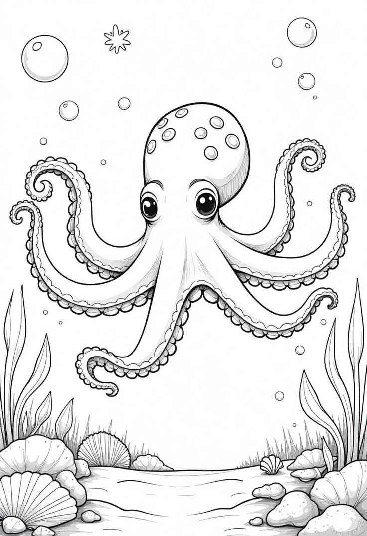 Desenho de Polvo Desenho Colorir Imprimir 03