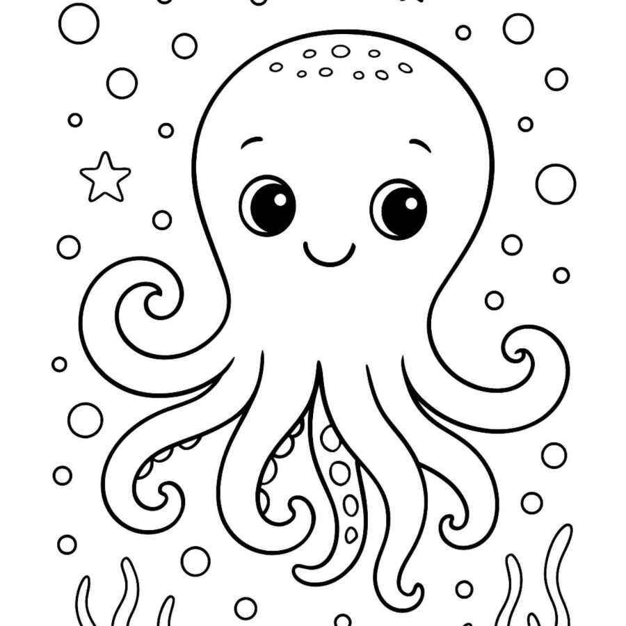 Desenho de Polvo Desenho Colorir Imprimir 07