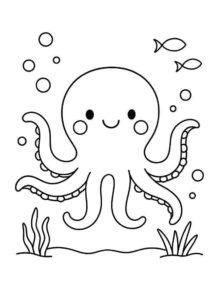 Desenho de Polvo Desenho Colorir Imprimir 09