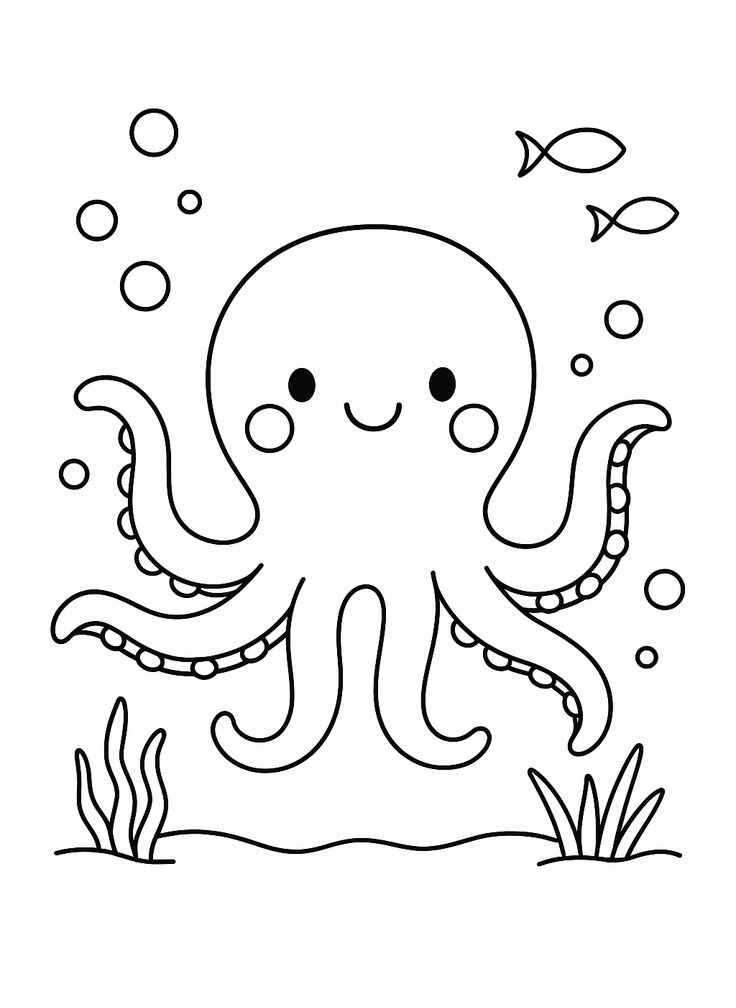 Desenho de Polvo Desenho Colorir Imprimir 09