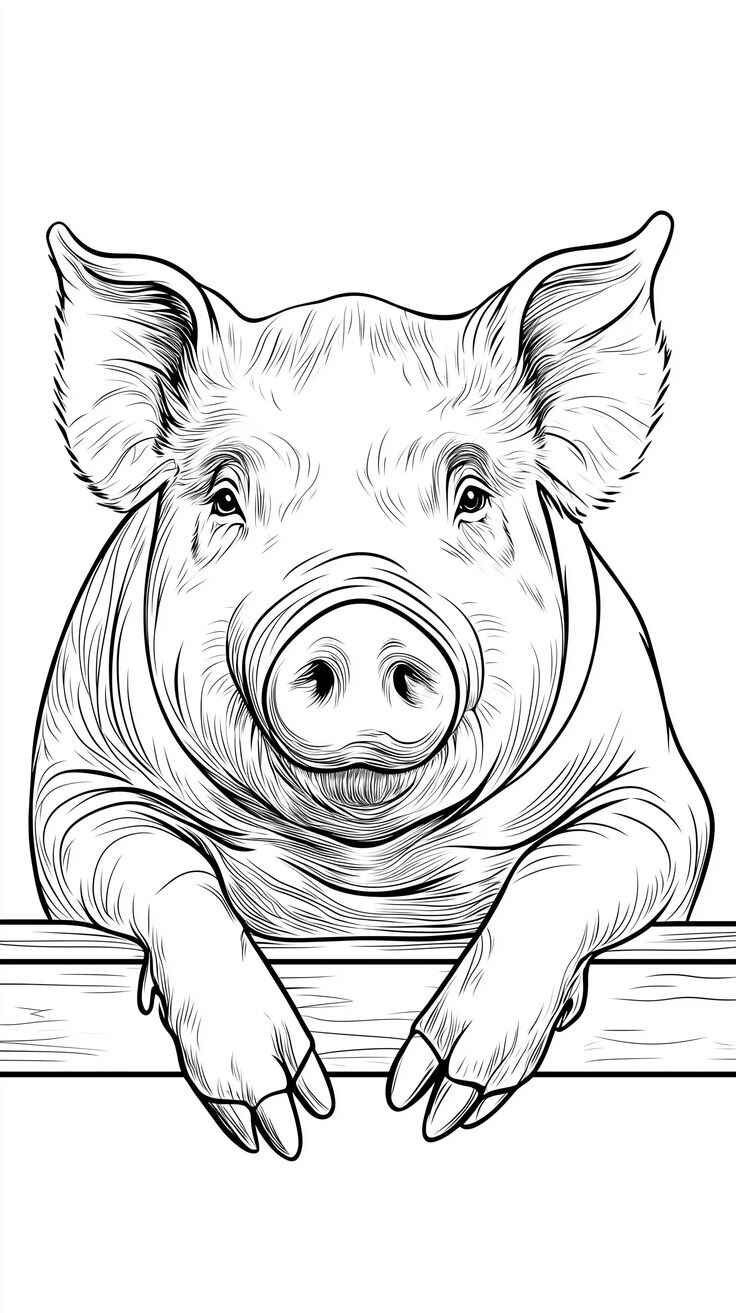 Desenho de Porco Desenho Colorir Imprimir 01