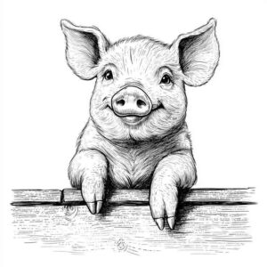 Desenho de Porco Desenho Colorir Imprimir 02
