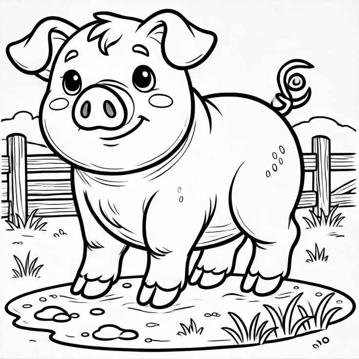 Desenho de Porco Desenho Colorir Imprimir 04