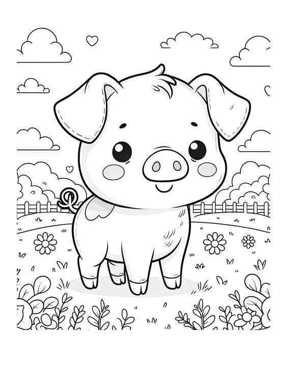 Desenho de Porco Desenho Colorir Imprimir 05