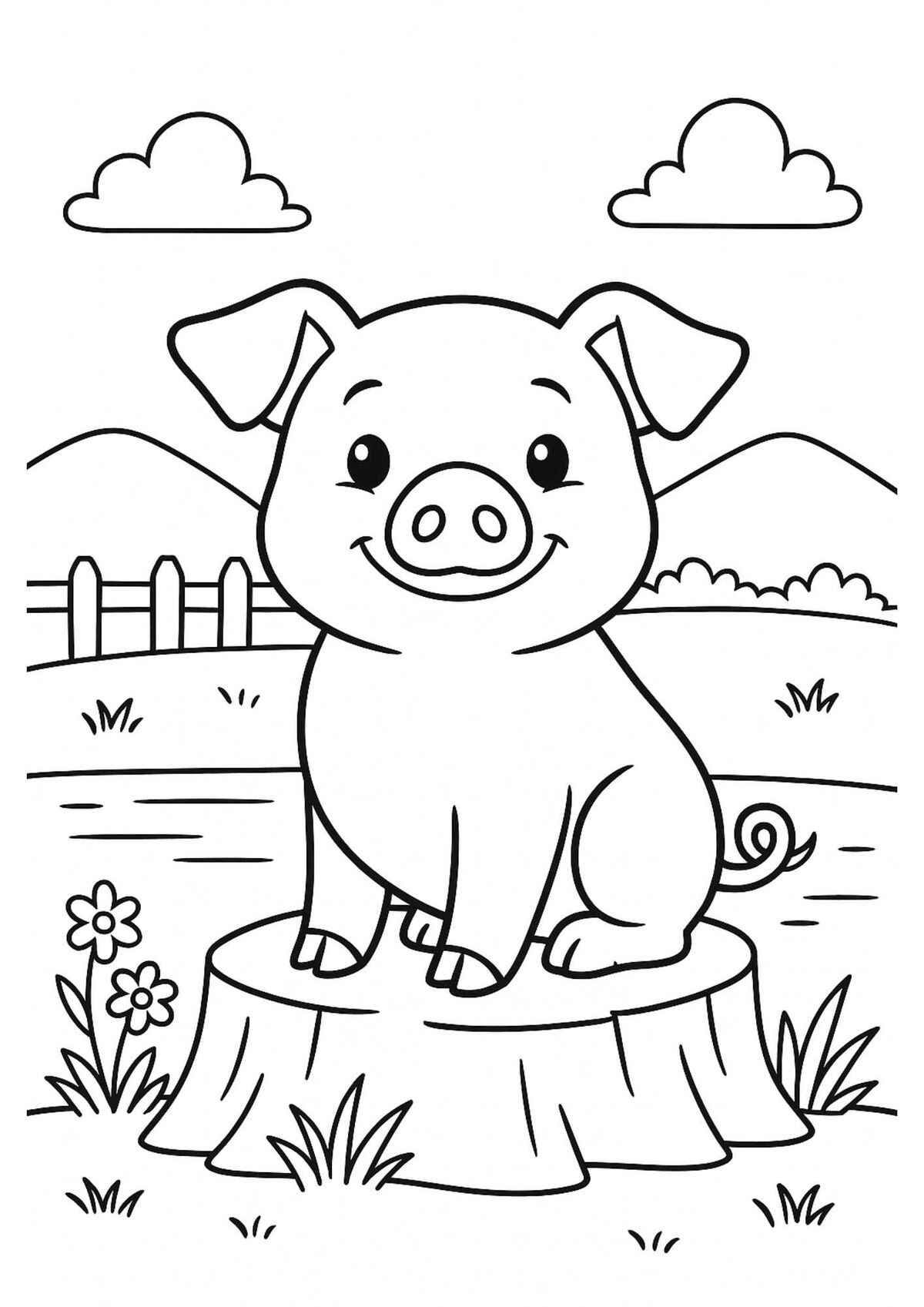 Desenho de Porco Desenho Colorir Imprimir 06