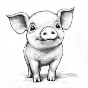 Desenho de Porco Desenho Colorir Imprimir 07