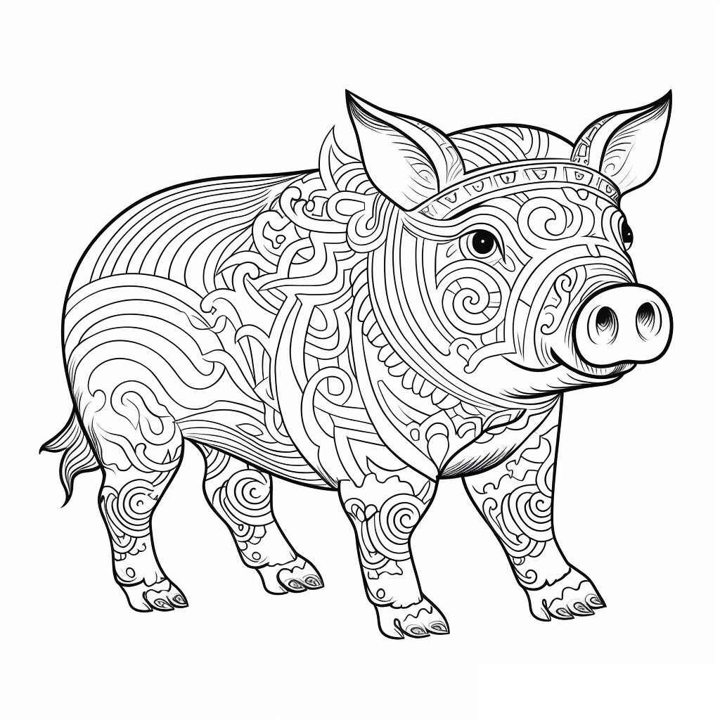 Desenho de Porco Desenho Colorir Imprimir 08