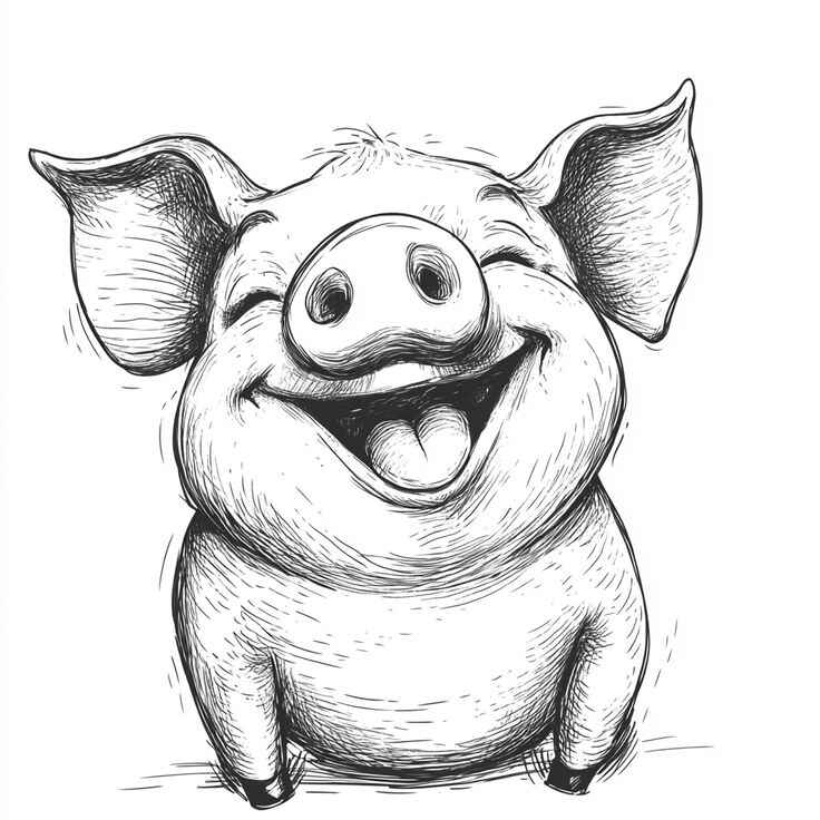 Desenho de Porco Desenho Colorir Imprimir 09