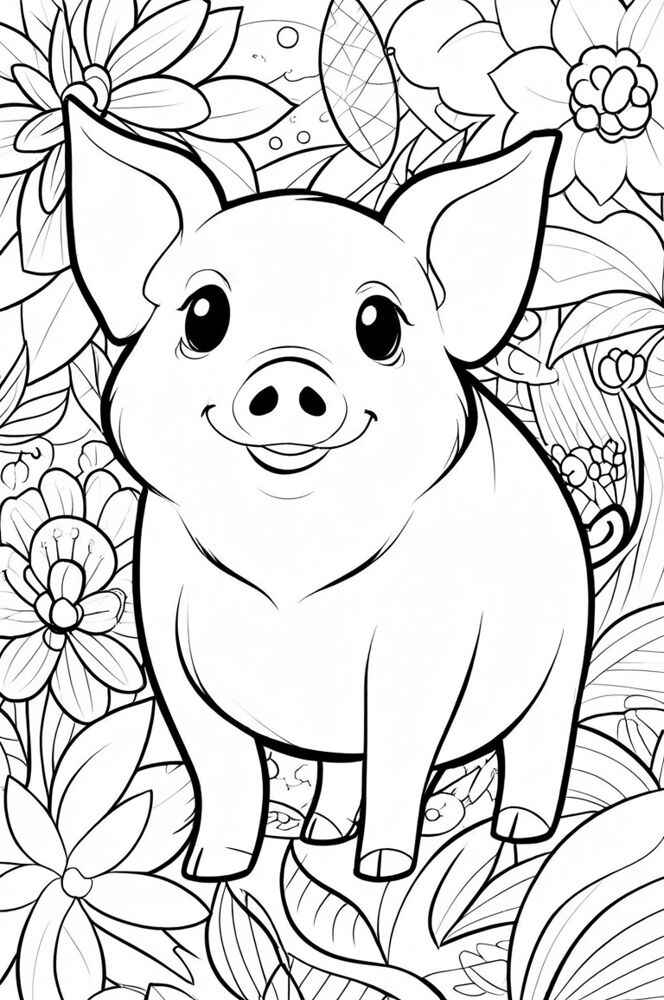 Desenho de Porco Desenho Colorir Imprimir 10