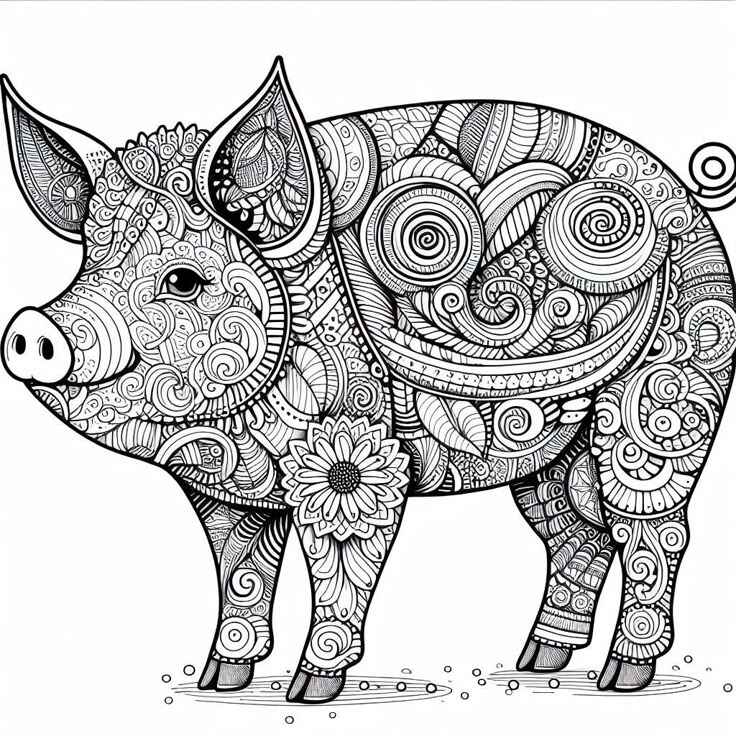 Desenho de Porco Desenho Colorir Imprimir 22